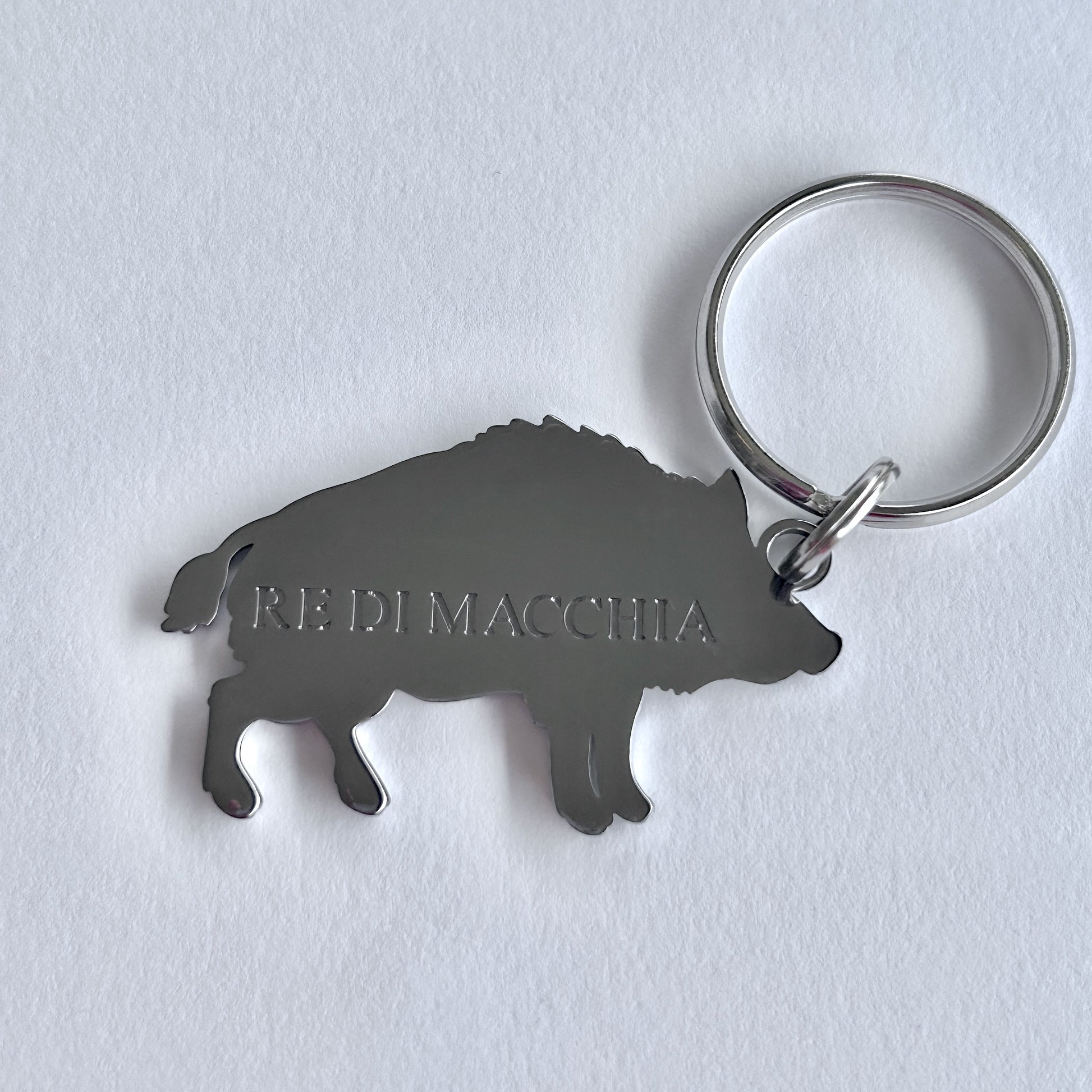 Portachiave Cinghiale Nero Opaco Retro