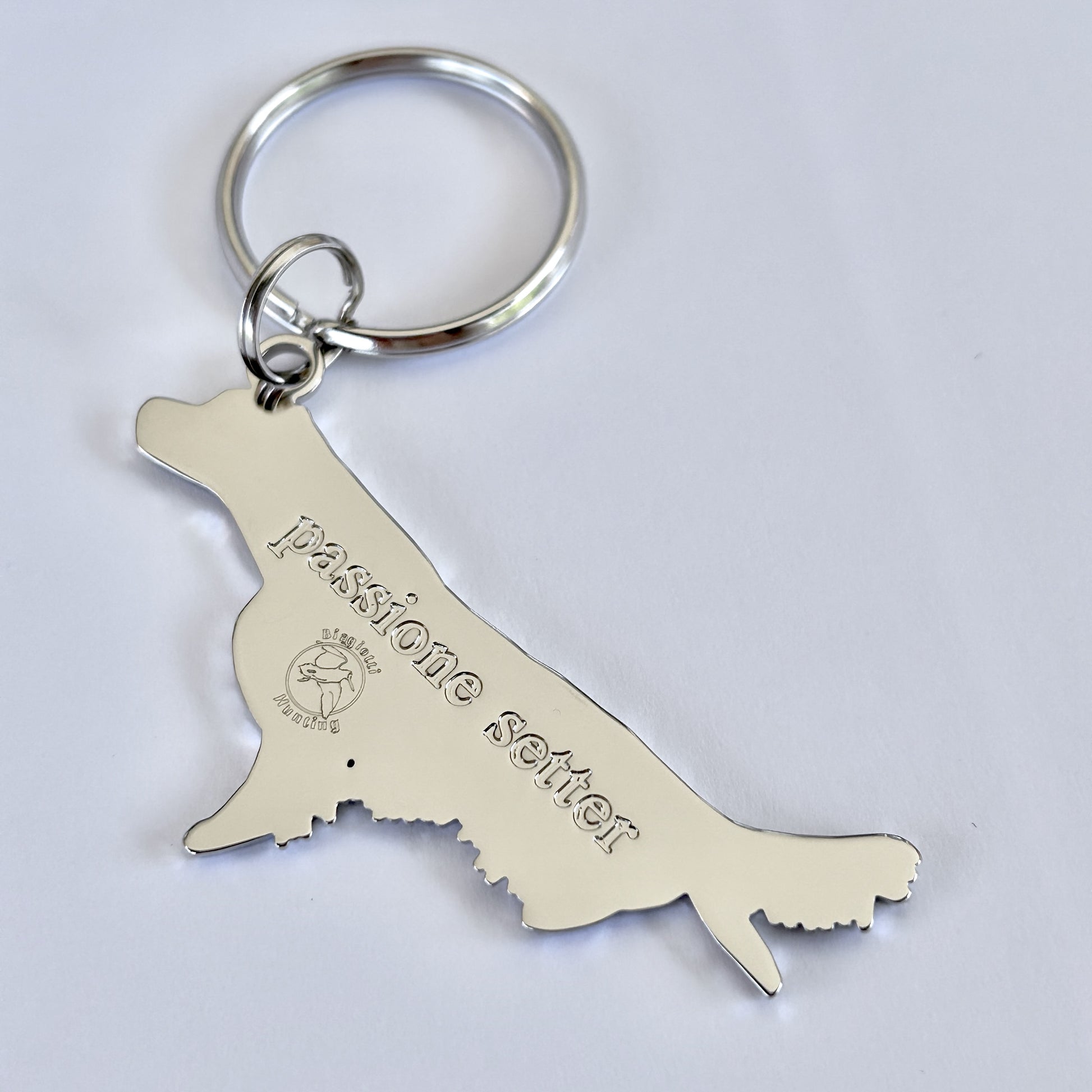 Portachiave Setter Argento Retro
