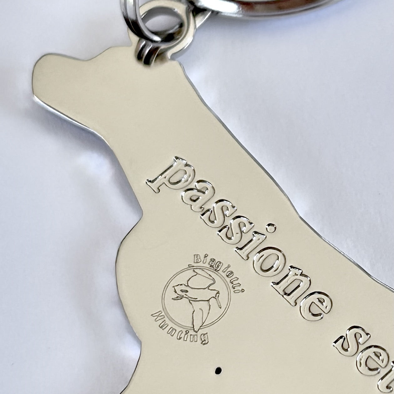 Portachiave Setter Argento dettaglio
